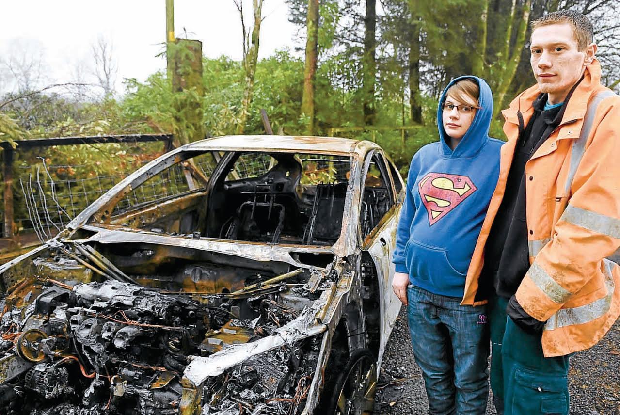 Couple’s car blaze anguish