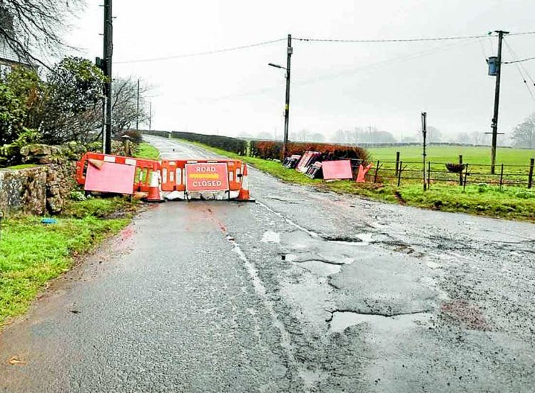 Rural road repair cost £1.4m