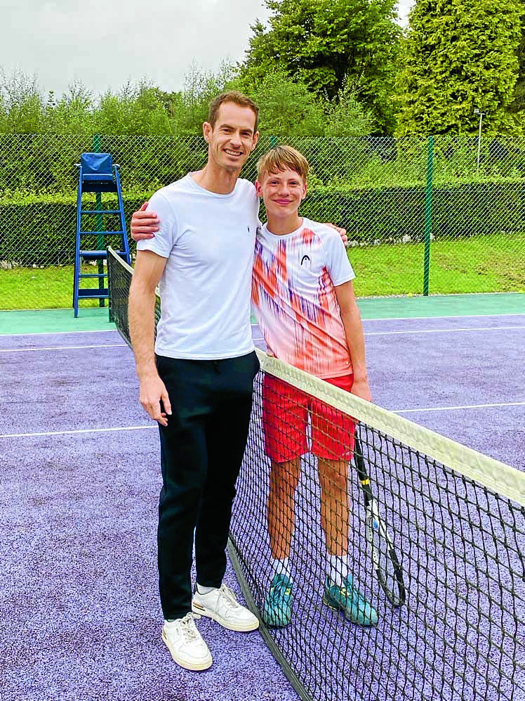 Teen gets tennis tips from Andy Murray