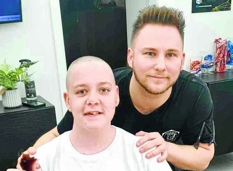 Leah’s hair-raising charity efforts make family proud