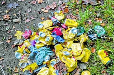 65 bags of rubbish found in river