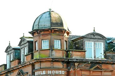 Storm damaged building