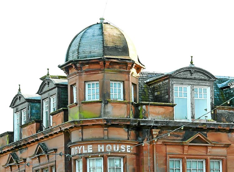 Storm damaged building