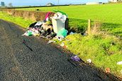 Roadside bins used for household waste