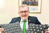 Sanquhar pattern cushions impress at Westminster