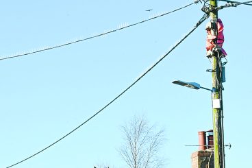 Village without power after pole fire