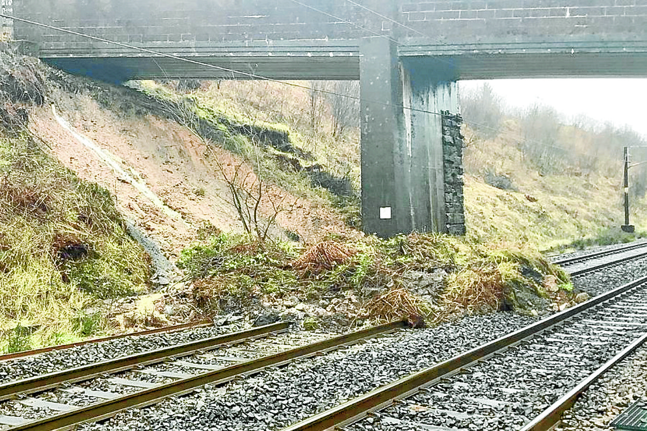 Train line reopened after landslip